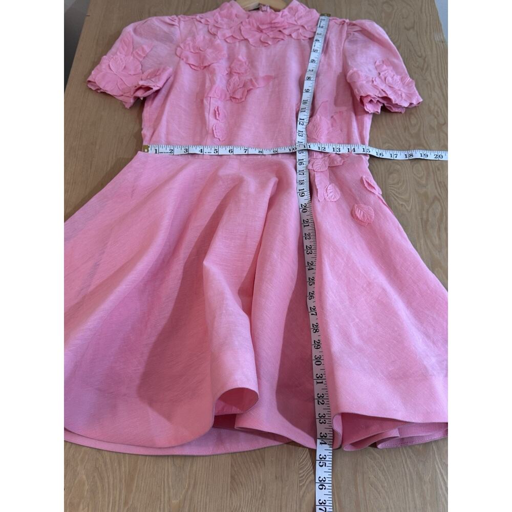 NWT Antonio Melani Dress 6 Pink Fit & Flare Formal Party Linen MSRP $299 Floral - Picture 8 of 9